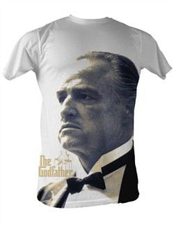 The Godfather Shirt Lithograph Adult White Tee T-Shirt