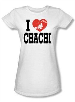 Happy Days Juniors T-shirt I Love Chachi Girly White Tee