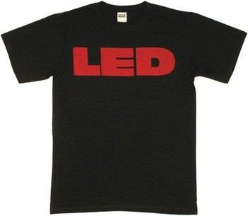 Led Zeppelin Red Name Front and Back T-Shirt