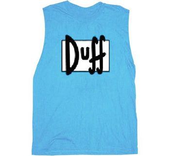 Simpsons Duff Beer Light Blue Sleeveless Adult T-shirt