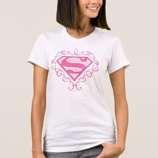Supergirl Pink Stripes T-Shirt