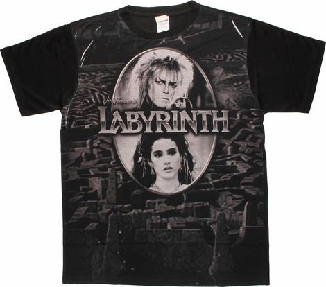 Labyrinth Maze Oval Frame Sublimated T Shirt Sheer