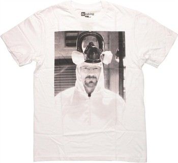 Breaking Bad Walter White Mask Up on Forehead Black White Photo T-Shirt Sheer