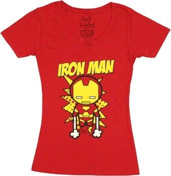 Marvel Comics Iron Man Toy Liftoff V Neck Jack of All Trades Baby Doll Tee