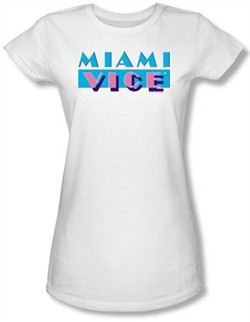 Miami Vice Juniors T-shirt Logo Classic White Tee Shirt