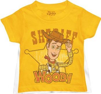 Toy Story Super Sheriff Woody Toddler Yellow T-Shirt with Cape