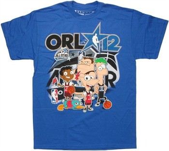 Disneys Phineas and Ferb NBA 2012 Orlando T-Shirt