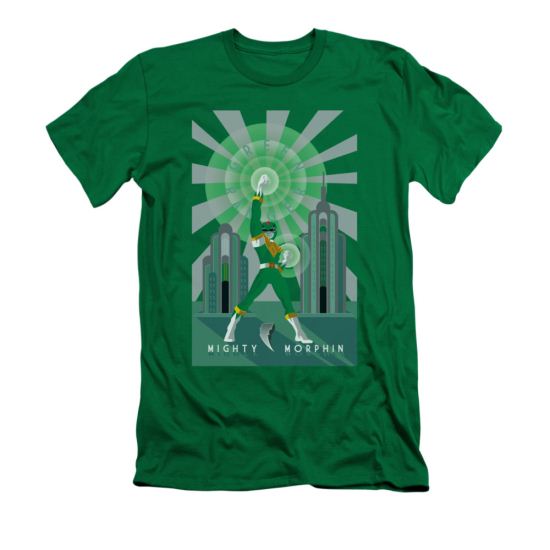 Power Rangers Shirt Slim Fit Green Ranger Green T-Shirt