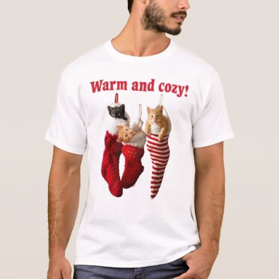Christmas Kittens in Stockings T-Shirt