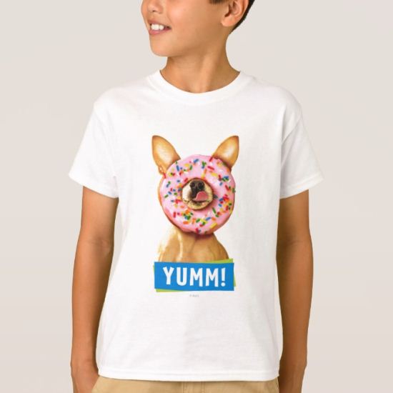 Funny Chihuahua Dog with Sprinkle Donut on Nose T-Shirt