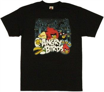 Angry Birds Group Conflict Scene T-Shirt