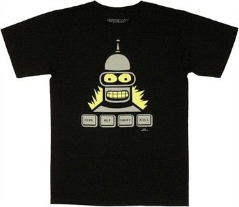 Futurama Bender Ctrl + Alt + Shift + Kill T-Shirt