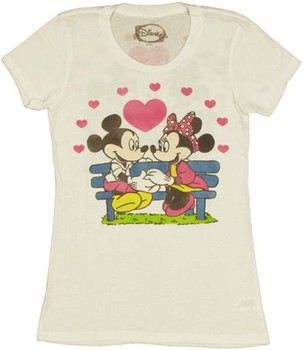 Disney Mickey Minnie Mouse Bench Lovers Baby Doll Tee by MIGHTY FINE