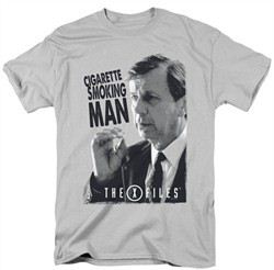 X-Files Shirt Smoking Man Adult Silver Tee T-Shirt