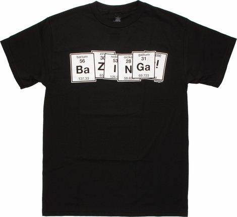 Big Bang Theory Bazinga Element Symbols T Shirt