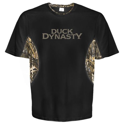 Duck Dynasty Logo Black Color Block Camo Camouflage Collar Adult T-shirt
