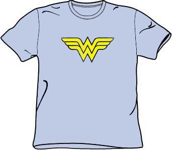 Wonder Woman T-shirt - WW Logo Distressed Adult Light Blue Tee