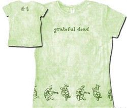 Grateful Dead Juniors T-shirt Turtles Green Fitted Girly Tee Shirt