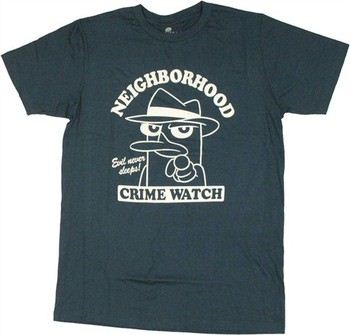 Phineas and Ferb Perry Neighborhood Crime Watch T-Shirt Sheer