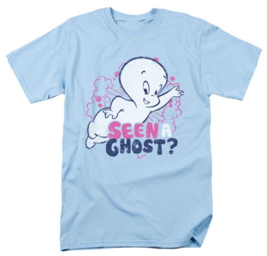 Casper The Friendly Ghost Shirt Seen A Ghost Adult Light Blue Tee T-Shirt