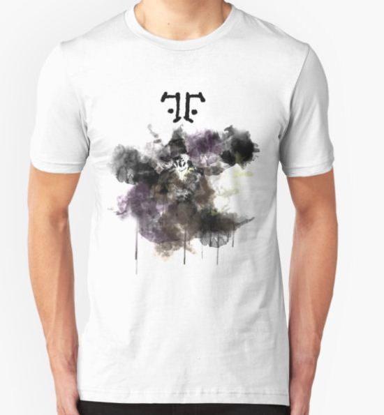 Watchmen- Rorschach Watercolor Portrait T-Shirt by ohfrick T-Shirt