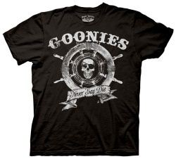 The Goonies T-shirt Ship Wheel Adult Black Tee Shirt