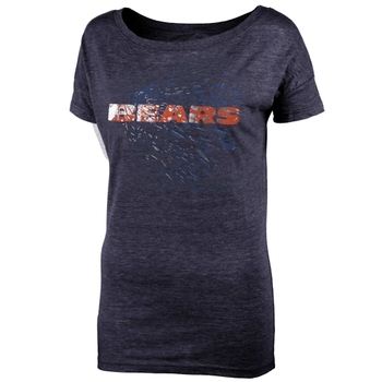 Chicago Bears Juniors Unbreakable Love Boat Neck T-Shirt - Navy Blue