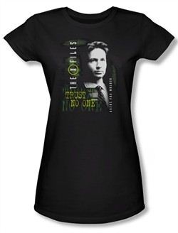 X-Files Shirt Juniors Mulder Black Tee T-Shirt