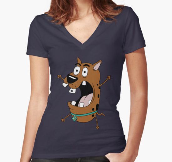 Scooby the Cowardly Dog Women's Fitted V-Neck T-Shirt by Ratigan T-Shirt
