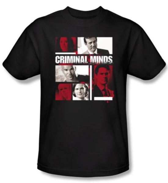 Criminal Minds T-shirt - Character Boxes Crime Drama Black T-Shirt