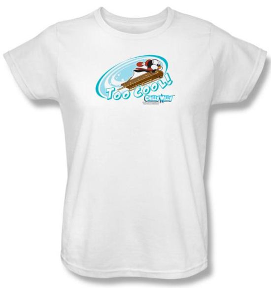 Chilly Willy Ladies T-shirt TV Show Too Cool White Tee Shirt