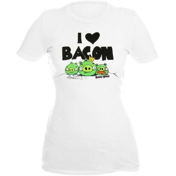 I Love Bacon Angry Birds Womens T-Shirt 