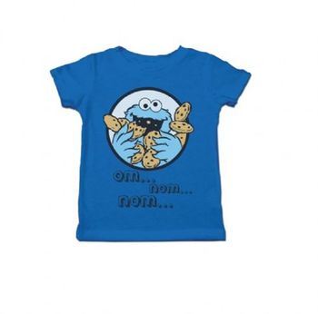 Sesame Street Cookie Monster Om Nom Nom Toddlers Royal Blue T-Shirt