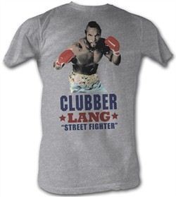 Rocky T-shirt Clubber Lang Street Fighter Adult Gray Tee Shirt