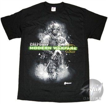 Call of Duty Modern Warfare 2 Soldier Holding Gun T-Shirt