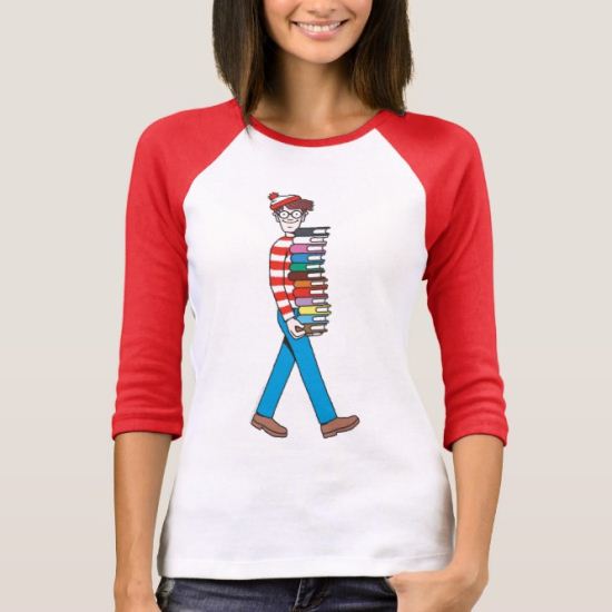 Where's Waldo Carrying Stack of Books T-Shirt
