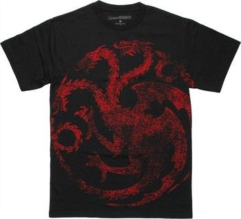 Game of Thrones Targaryen Dragon Sigil Centered Vintage T-Shirt