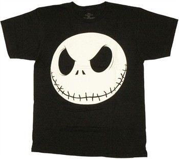 Nightmare Before Christmas Jack Skellington Head T-Shirt Sheer