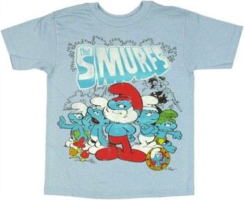 Smurfs Group Lined Up Juvenile T-Shirt