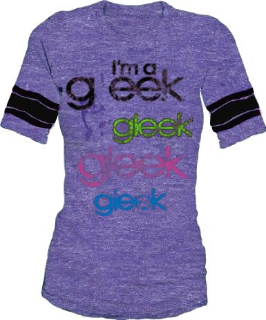 Glee I'm a Gleek Striped Sleeves Purple Vintage Juniors T-shirt