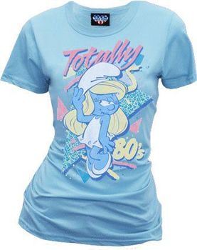 The Smurfs Smurfette Totally 80's Cloud Blue Juniors T-shirt