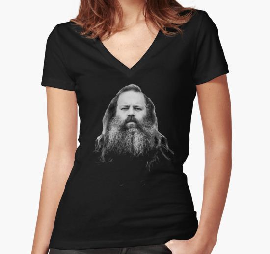 ‘Rick Rubin - DEF JAM shirt’ Women's Fitted V-Neck T-Shirt by ChevCholios T-Shirt