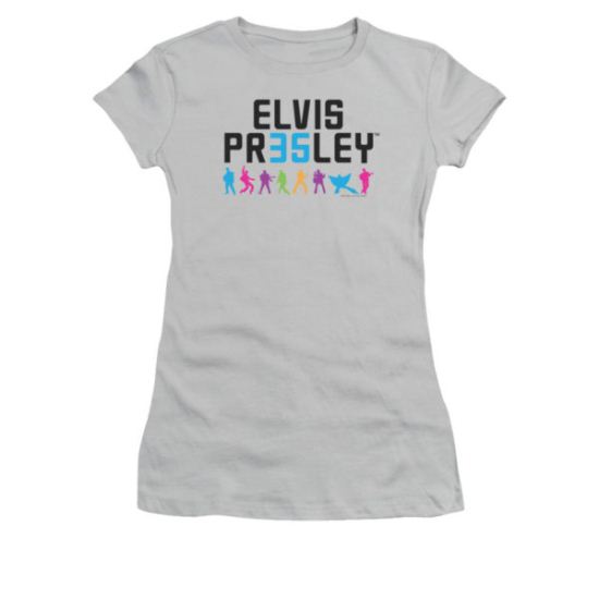 Elvis Presley Shirt Juniors 35 Colorful Silver T-Shirt