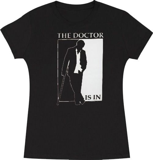 Fox House M.D. The Doctor Is In Silhouette Juniors T-Shirt