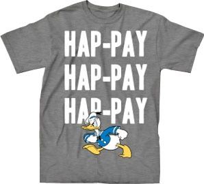 Duck Dynasty Donald Duck Hap-Pay Adult Heather Gray T-Shirt