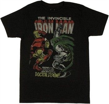 Marvel Comics Iron Man Battles Doctor Doom T-Shirt Sheer