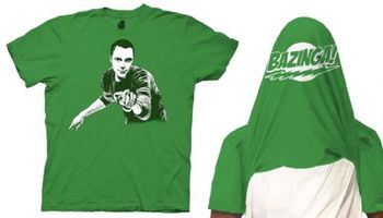 The Big Bang Theory Sheldon Cooper Bazinga Adult Flip Irish Green T-shirt