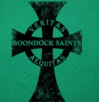 The Boondock Saints T Shirt Veritas Aequitas Irish Cross T Shirt