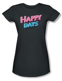 Happy Days Juniors Shirt Logo Charcoal T-Shirt