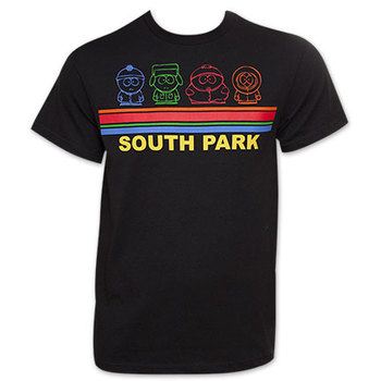 South Park Black Group Shot Outline T-Shirt